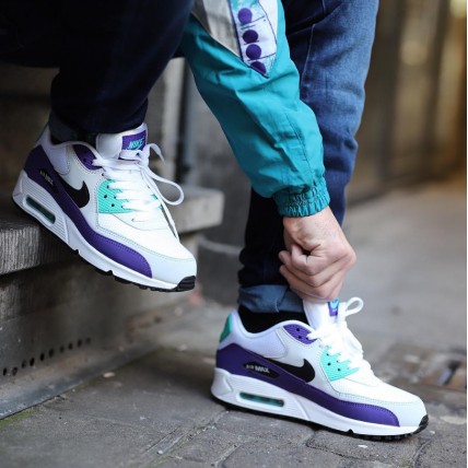 Кроссовки Nike Air max 90 White Purple (реплика высокого качества)