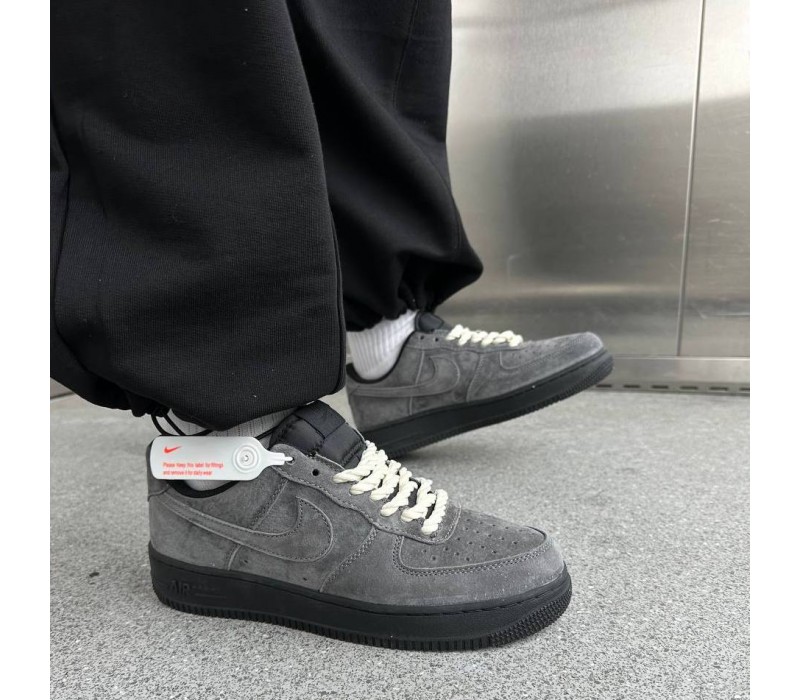 Кроссовки Nike Force 1 Grey/Black Suede