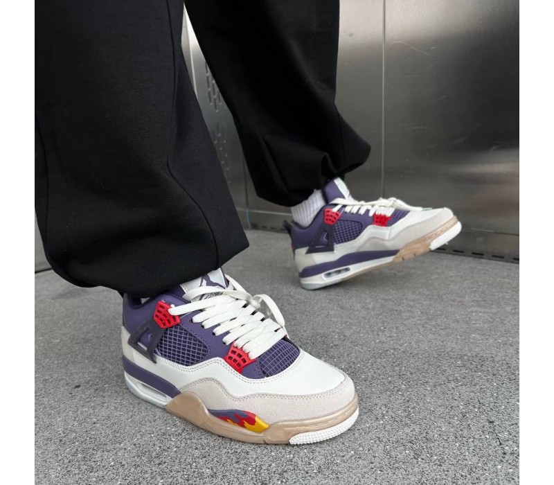 Кроссовки Jordan 4 Light Grey/Purple 