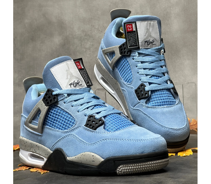 Кроссовки зимние Jordan 4 Sky Blue с мехом