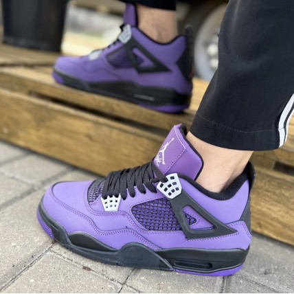 Кроссовки Jordan 4 Purple Black  (реплика высокого качества)