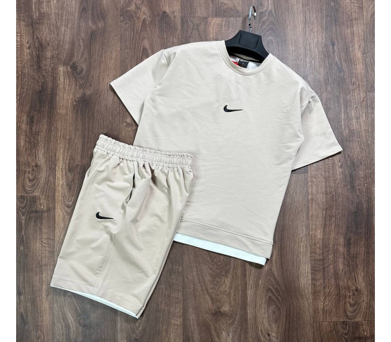 Костюм футболка с шортами Nike Beige