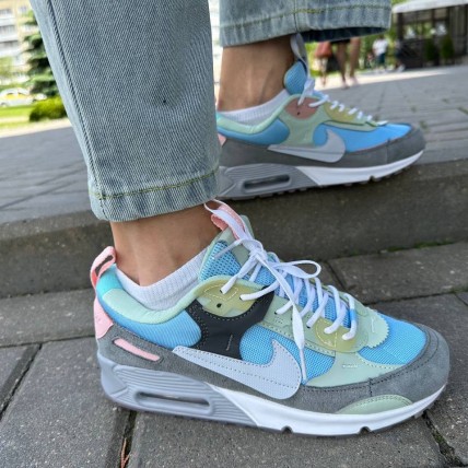 Кроссовки Nike air max 90 Futura Grey/Blue (реплика высокого качества)