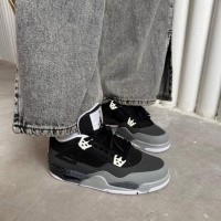 Кроссовки Jordan 4 Grey/Black (реплика высокого качества)