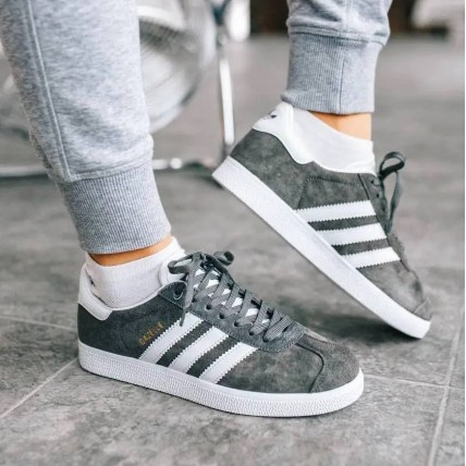 Кроссовки Gazelle Grey/White (реплика высокого качества)