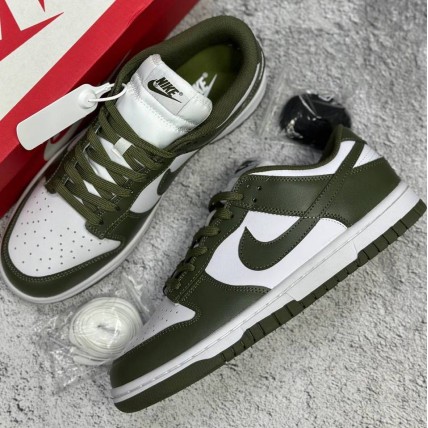 Кроссовки Nike SB Dunk Khaki/White (реплика высокого качества)