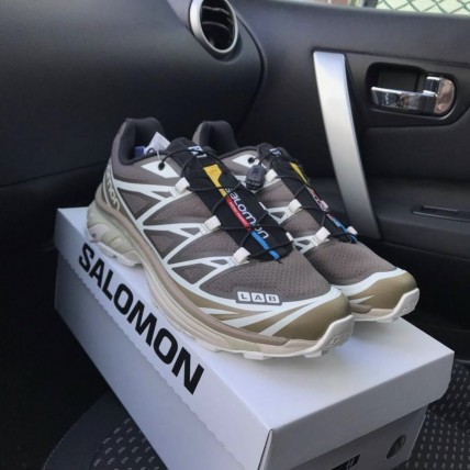 Кроссовки зимние Salomon XT-6 Light Brown (реплика высокого качества)