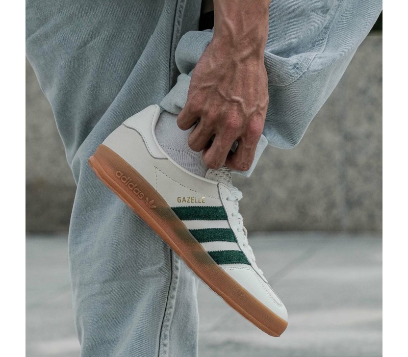 Кроссовки Gazelle White/Green