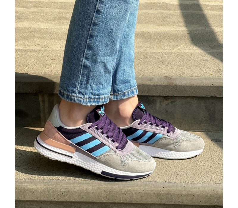 Кроссовки ZX 500 Grey/Purple/Blue