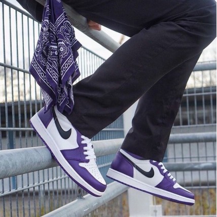 Кроссовки Jordan 1 High Court Purple (реплика высокого качества)
