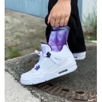 Кроссовки Jordan 4 Metallic White/Purple (реплика высокого качества)