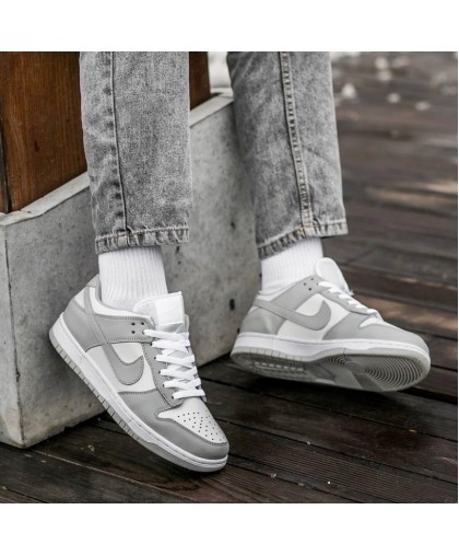 Кроссовки Nike SB Dunk Light Grey/White (реплика высокого качества)