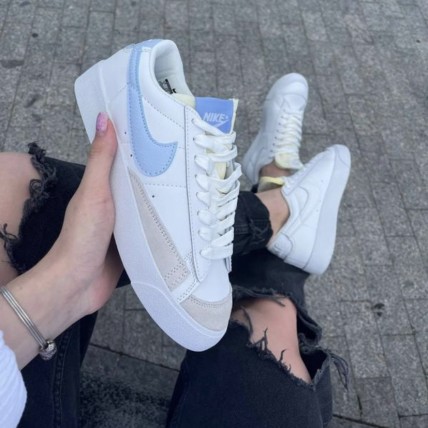 Кроссовки Nike Blazer Low White/Blue (реплика высокого качества)