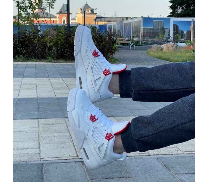 Кроссовки Jordan 4 Metallic White/Red