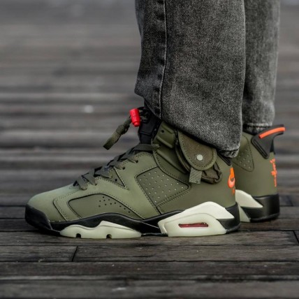 Кроссовки Jordan 6 Cactus Jack Green  (реплика высокого качества)