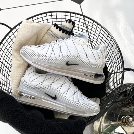 Кроссовки Nike air max 720-818 All White (реплика высокого качества)