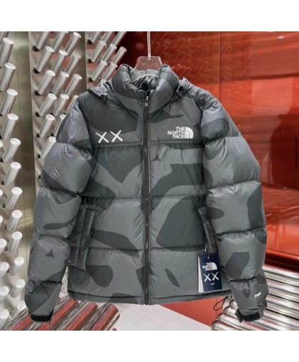 Куртка зимняя The North Face x Kaws Black/Grey (реплика высокого качества)