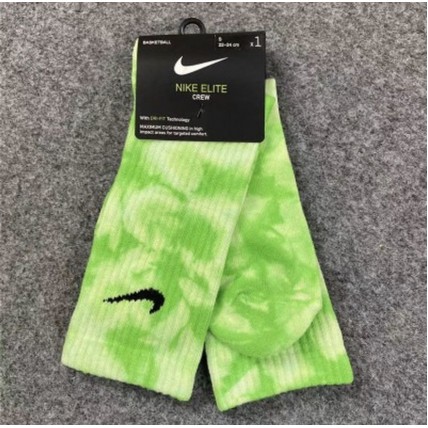 Носки Nike Tie Dye Green 1 шт  (реплика высокого качества)