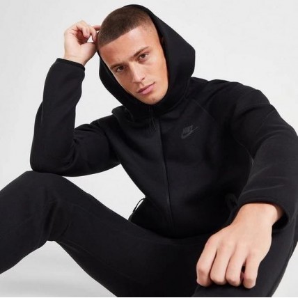 Зип худи Nike Tech Fleece Black (реплика высокого качества)